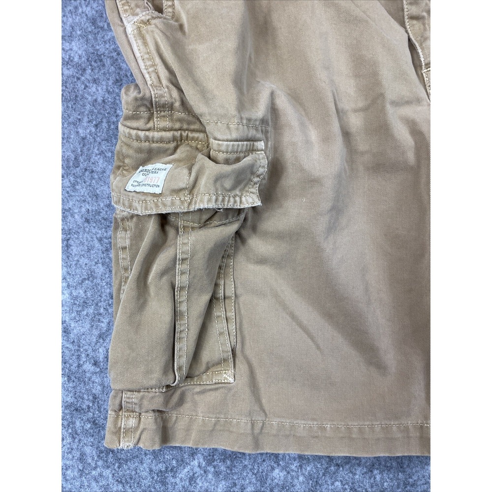 American Eagle Cargo Shorts Mens 36 Beige Broken In Streetwear Grunge Distressed - Picture 4 of 13